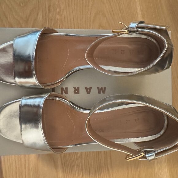 Marni, 38.5, Silver + Gold Sandal - Picture 7 of 8